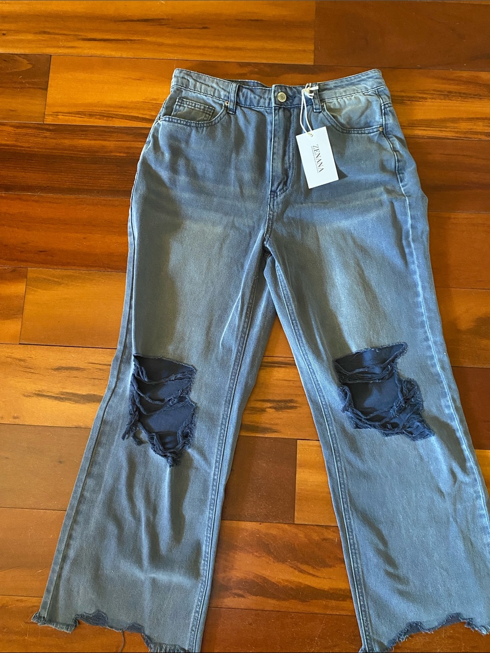 Anna Distressed Light Blue Flare Jeans